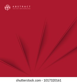 Abstract diagonal paper cut with shade red background, Vector Illustration 