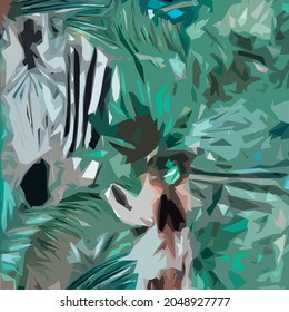 Abstract diagonal pattern from a modified image of a mixed autumn forest. Diagonal ornament in natural colors of autumn forest camouflage.
