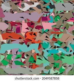 Abstract diagonal pattern from a modified image of a mixed autumn forest. Diagonal ornament in natural colors of autumn forest camouflage.