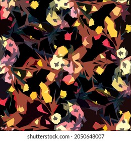 Abstract diagonal pattern from a modified image of a mixed autumn forest. Diagonal ornament in natural colors of autumn forest camouflage.