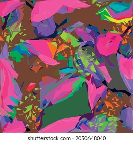 Abstract diagonal pattern from a modified image of a mixed autumn forest. Diagonal ornament in natural colors of autumn forest camouflage.