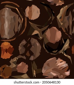 Abstract diagonal pattern from a modified image of a mixed autumn forest. Diagonal ornament in natural colors of autumn forest camouflage.