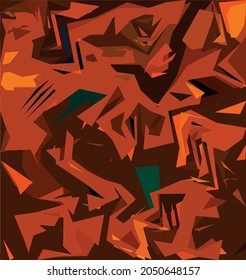 Abstract diagonal pattern from a modified image of a mixed autumn forest. Diagonal ornament in natural colors of autumn forest camouflage.