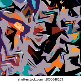 Abstract diagonal pattern from a modified image of a mixed autumn forest. Diagonal ornament in natural colors of autumn forest camouflage.