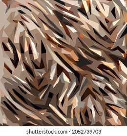 Abstract diagonal pattern from a modified image of a mixed autumn forest. Diagonal ornament in natural colors of autumn forest camouflage Leopard pattern.
