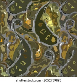 Abstract diagonal pattern from a modified image of a mixed autumn forest. Diagonal ornament in natural colors of autumn forest camouflage Leopard pattern.