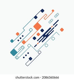 Abstract Diagonal Rectangle Geometric Shape and Line Background, Vector Image Illustration