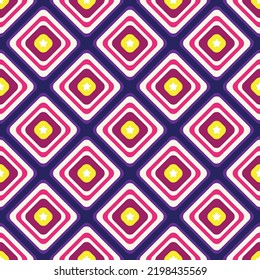 Abstract Diagonal Retro Colored Squares Geometric Vector Seamless Pattern Minimalist Design Trendy Fashion Colors Perfect for Allover Fabric or Wrapping Paper Purple Fuchsia Yellow Tones