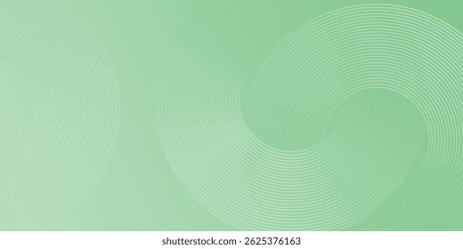 Abstract diagonal round circle lines on green background. Geometric stripe line art design modern. Vector EPS 10