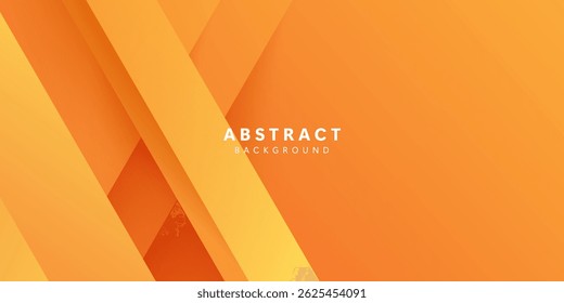 abstract diagonal simple paper cut vector orange banner background