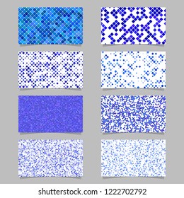 Abstract diagonal square pattern mosaic card background template set - vector graphic