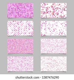 Abstract diagonal square pattern mosaic card background template set - vector graphic design