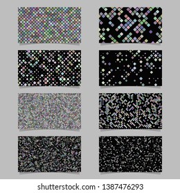 Abstract diagonal square pattern mosaic card background template set - vector graphic design