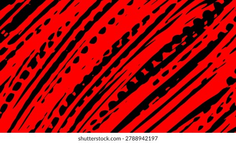 Abstract diagonal stripe background with rough brush texture style in red and black colors aggressive powerful feel for action poster and banner design