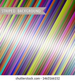 Abstract  diagonal striped background. Colorful print with lines. Geometric pattern for wallpaper, web page, surface textures, fabric, textile. Decorative vector illustration.