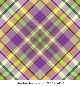 Abstract diagonal striped seamless pattern with white, green, gray and violet strips, vector eps 10