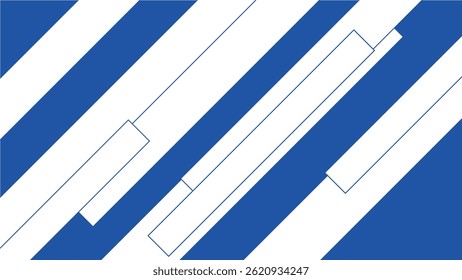 Abstract Diagonal Stripes in Blue and White