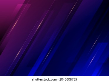 Resumen de rayas diagonales con fondo azul oscuro y rosa y textura con efecto de iluminación. Ilustración del vector