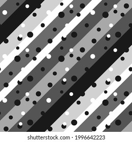 Abstract Diagonal Stripes with Dots Seamless Vector Pattern Colorful Background 