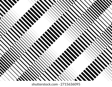 Listras diagonais abstratas. Vetor moderno listrado padrão de linhas diagonais pretas em um fundo branco. Fundo geométrico vetorial para capas, publicidade, têxteis. Wall art, efeito óptico. Arranhões