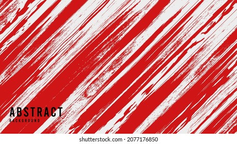 Abstract Diagonal Stripes Red Grunge Texture In White Background