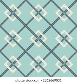 Abstract Diagonal Stripes Squares Elegant Interior Complex Geometric Retro Seamless Vector Pattern Trendy Fashion Colors Perfect for Allover Wall Paper Print or Fabric Mint Blue Background