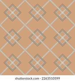 Abstract Diagonal Stripes Squares Elegant Interior Complex Geometric Retro Seamless Vector Pattern Trendy Fashion Colors Perfect for Allover Wall Paper Print or Fabric Pastel Brown Background