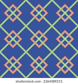 Abstrakte, diagonale Streifen Quadrate Elegantes Interieur komplexe geometrische Retro Nahtlose Vectordesign Trendy Modefarben perfekt für Allover Wall Paper Print oder Stoff Royal Blue Hintergrund