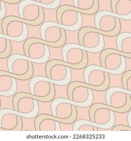 Abstract Diagonal Swirl Stripes Wavy Lines Seamless Vector Pattern Retro Minimal Design Perfect for Allover Fabric Print or Wall Paper Trendy Fashion Colors Pastel Brown Pastel Pink Tones