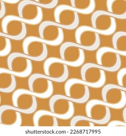 Resumen Líneas onduladas diagonales rayas giratorias Patrón vectorial transparente Diseño mínimo retro Perfecto para impresión de tela de alamante o papel de pared Colores de moda modernos Tonos amarillo mostaza
