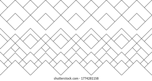 Abstract of diagonal tile lines pattern vector. Design stripes black on white background. Design print for illustration, textile, texture, wallpaper, background. Set 1
