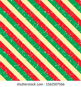 Abstract diagonal tradicional color Merry Christmas background with snow. Seamless pattern Geometric lines template. Texture can be used for wallpaper, pattern fills, web page for New Year