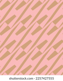 Abstract Diagonal Trendy Geometric Vector Seamless Pattern Chic Fashion Colors Minimal Monochrome Design Perfect for Allover Fabric Print or Wrapping Paper Pastel Pink Sandy Brown Tones