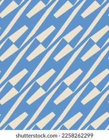 Abstract Diagonal Trendy Geometric Vector Seamless Pattern Chic Fashion Colors Minimal Monochrome Design Perfect for Allover Fabric Print or Wrapping Paper Sky Blue Tones
