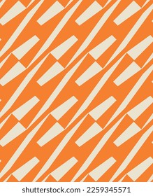 Abstract Diagonal Trendy Geometric Vector Seamless Pattern Chic Fashion Colors Minimal Monochrome Design Perfect for Allover Fabric Print or Wrapping Paper Orange Tones