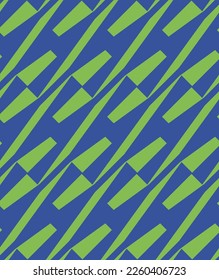 Abstract Diagonal Trendy Geometric Vector Seamless Pattern Chic Fashion Colors Minimal Monochrome Design Perfect for Allover Fabric Print or Wrapping Paper Royal Blue Green Tones