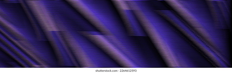 Abstract diagonal vector banner in trendy dark violet tones. Psychedelic metaverse background for wall art, wall panel, mobil apps, banner, poster, interior decor. 