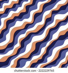 Abstract diagonal wavy pattern. Vector Illustration.