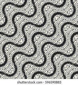 Abstract diagonal wavy stroke mottled textured background. Seamless pattern.