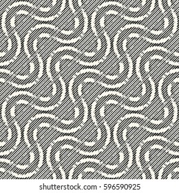 Abstract diagonal wavy stroke variegated textured background. Seamless pattern.
