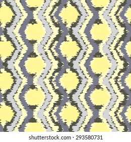 Abstract diagonal zigzag and balls vertical background - vector seamless pattern