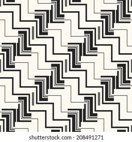 Abstract diagonal zigzag textured background. Seamless pattern. Vector.