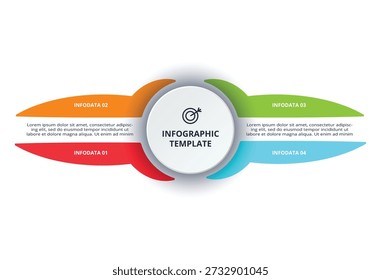 Diagrama Abstractas con 4 pasos, opciones, piezas o procesos. Vector Plantilla de negocios para la presentación