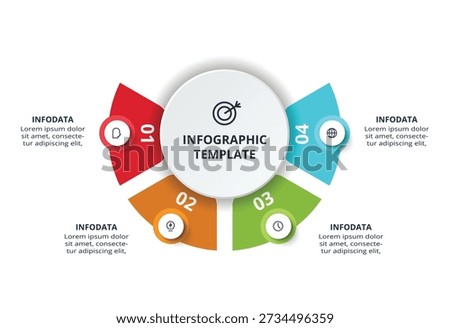 Abstract diagram with 4 steps, options, parts or processes. Vector business template for presentation