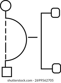 Diagrama Abstrato com Semicírculo de Círculo Quadrado e gráfico de Formas de Retângulo