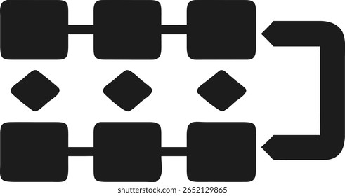 Abstract diagram with geometric shapes and directional arrows for business planning