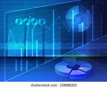 Abstract Diagrams,Stock media Image digital graphs with blue background