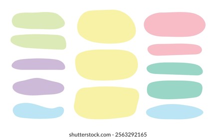 Abstract Dialog Empty Box. Set of Free Form Message. Amorphous bubble shapes. Tag text. Vector illustration on white background