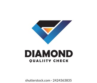 abstract diamond check logo icon symbol design template illustration inspiration