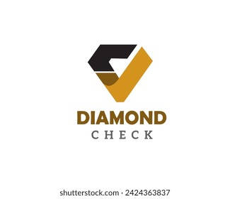abstract diamond check logo icon symbol design template illustration inspiration
